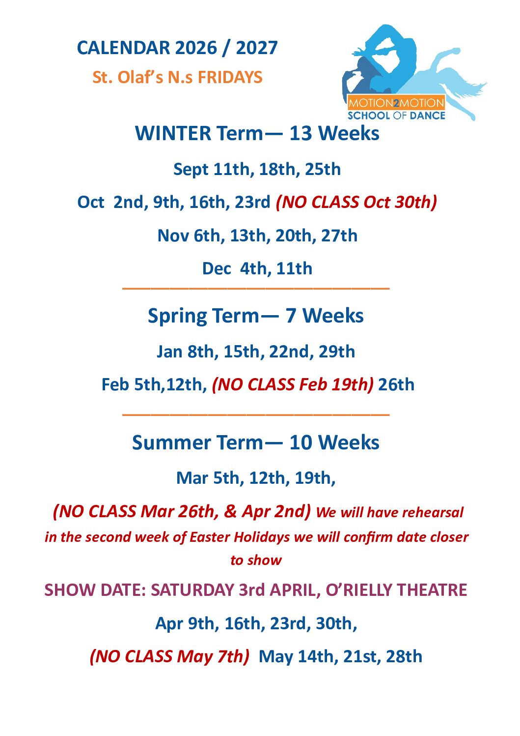 St.Olaf's Hiphop Winter Term 13 weeks